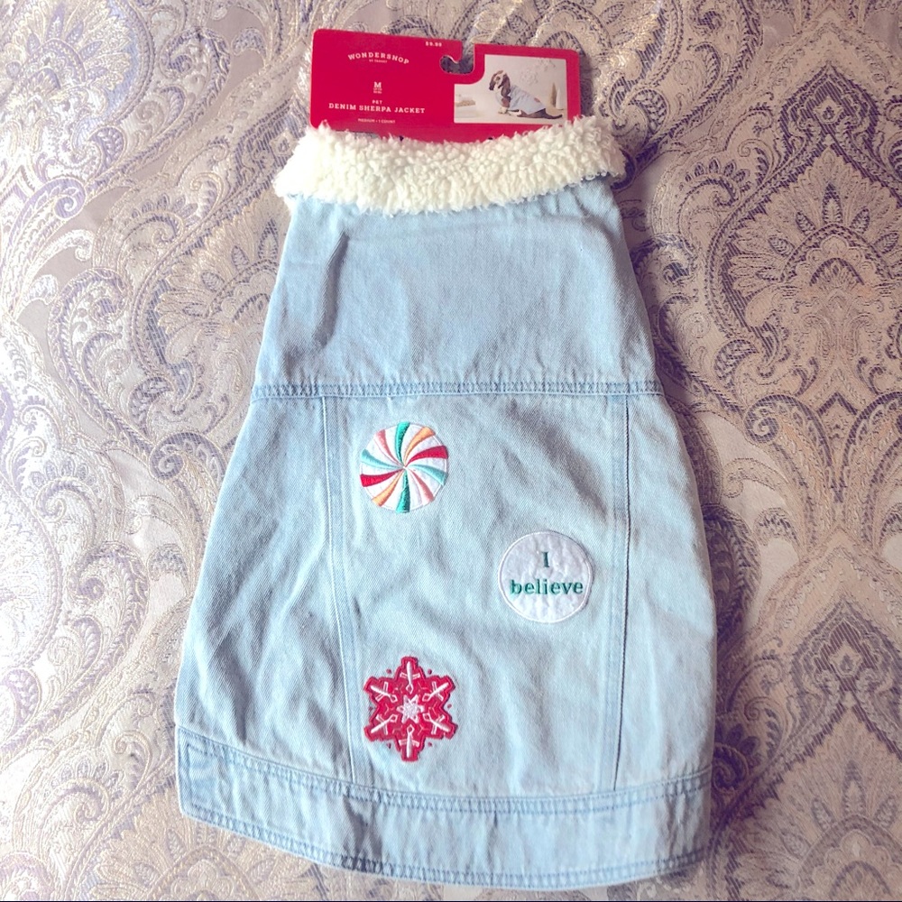 Wondershop Pet Denim Sherpa Jacket Size Medium